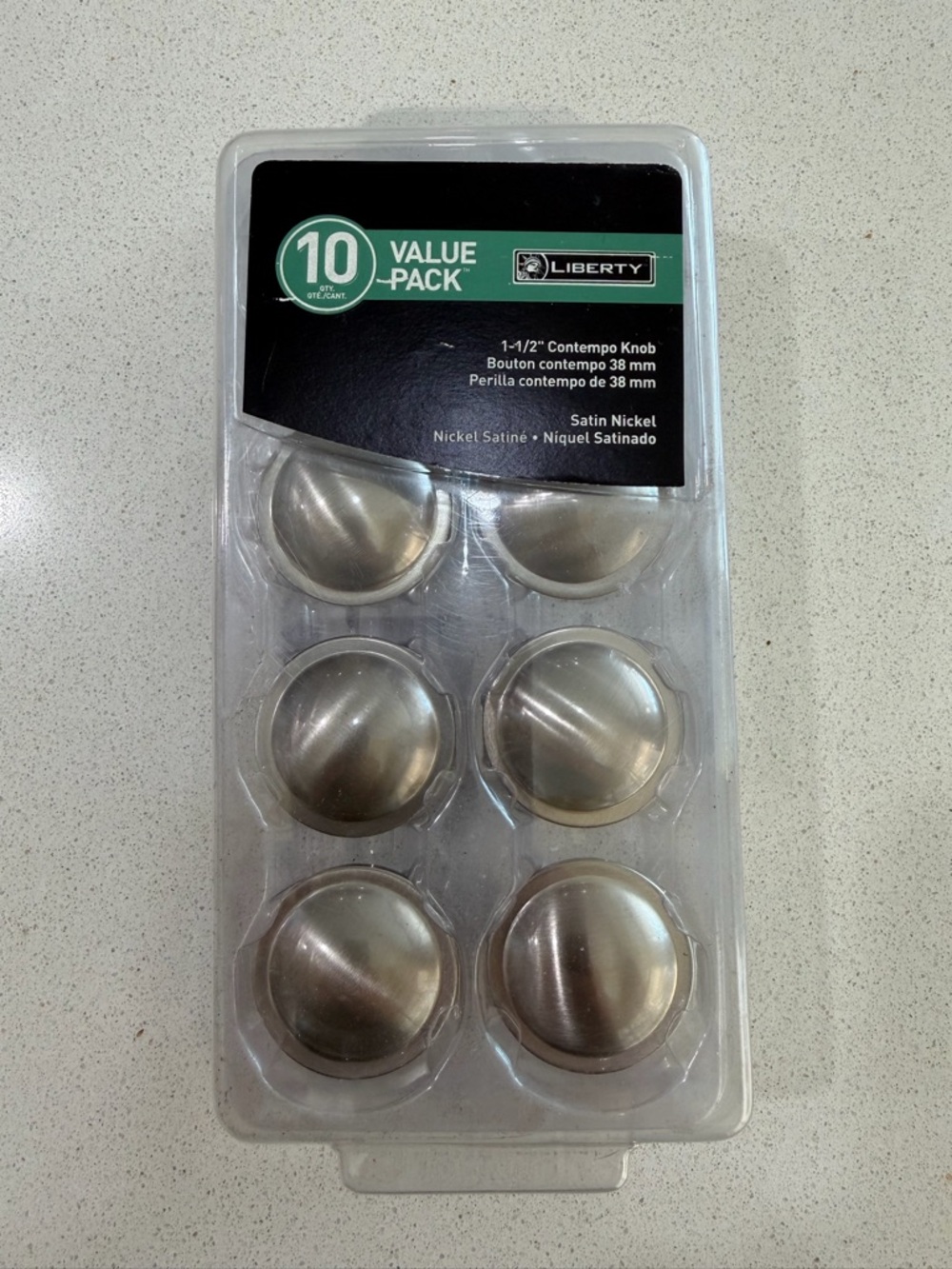 liberty Satin Nickel Cabinet Knobs Pack - Brushed Silver Finish Pack of 6.